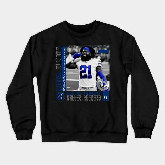 Ezekiel Elliott Paper Poster Crewneck Sweatshirt by art.Hamdan